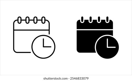 Conjunto de iconos de concepto de programación. Gestión del tiempo, planificación. Calendario, Ilustración vectorial sobre fondo blanco