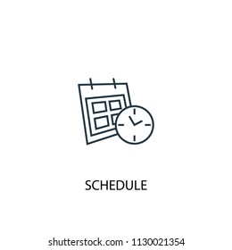 schedule concept line icon. Simple element illustration. schedule concept outline symbol design from Management set. Can be used for web and mobile UI/UX