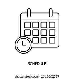 schedule concept line icon. Simple element illustration. schedule concept outline symbol design.