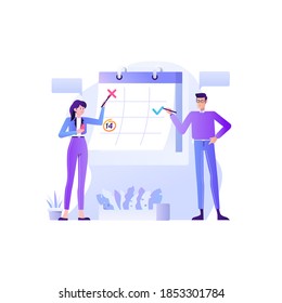schedule concept vector flat style design illustration