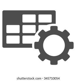 Schedule Configuration vector icon. Style is flat symbol, gray color, rounded angles, white background.