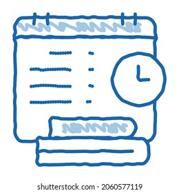 schedule and daily routine of administrator sketch icon vector. Hand drawn blue doodle line art schedule and daily routine of administrator sign. isolated symbol illustration