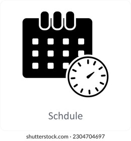Schedule and date icon concept