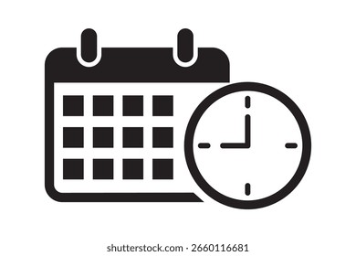 Schedule Date Time Symbol on white background