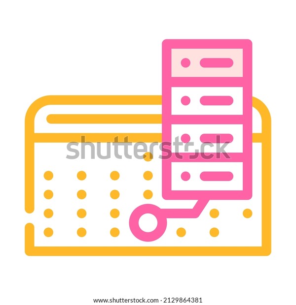 schedule for day color icon vector. schedule\
for day sign. isolated symbol\
illustration