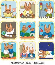 The schedule of day of a little hare