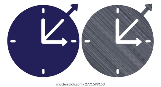 Schedule deadline symbol, planning management, watch timer, fast pace, quick delivery, isolated.