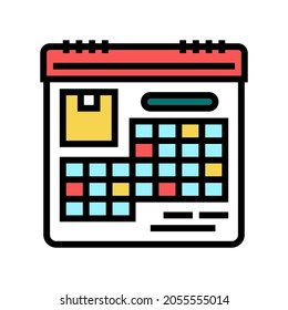 vector de icono de color de entrega de programación. signo de entrega de programación. ilustración de símbolo aislado