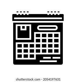schedule delivery glyph icon vector. schedule delivery sign. isolated contour symbol black illustration