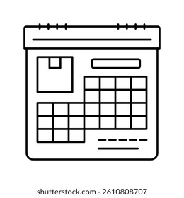 schedule delivery line icon vector. schedule delivery sign. isolated contour symbol black illustration