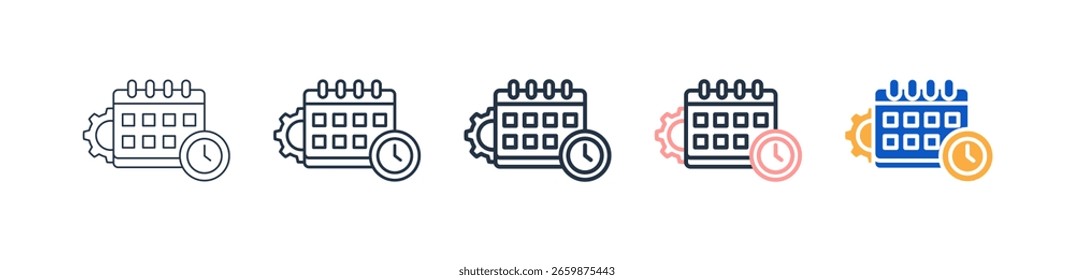 Planen Sie verschiedene Stil-Symbole setzen Vektorgrafik.