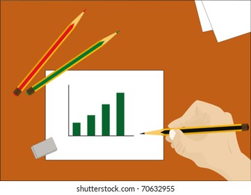 The schedule is drawn by a pencil on a sheet of paper