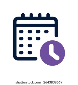 schedule duotone icon. Sleek and modern vector icon for websites, mobile apps, marketing materials, and corporate design. Fully scalable and ready to use.