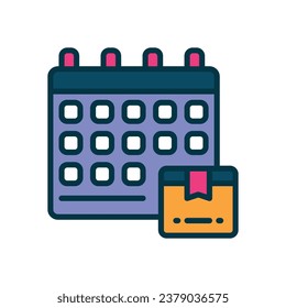schedule filled color icon. vector icon for your website, mobile, presentation, and logo design.