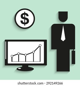 Schedule of financial gain. Vector illustration.
