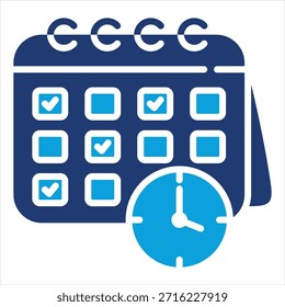 Schedule Flat Blue Icon Style