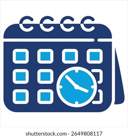 Schedule Flat Blue Icon Vector Illustration