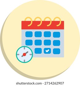 Ícone de Estilo de Círculo Plano de Agenda