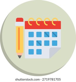 Ícone de Estilo de Círculo Plano de Agenda