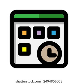 Schedule flat icon. calendar, event, day, time. suitable for interfaces, websites, UI and mobile applications.