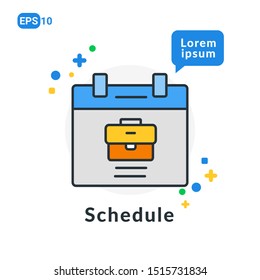 Schedule Flat icon. Used For web, logo, mobile app, User Interface and Infographic