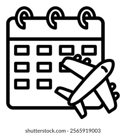 Schedule Flight Vector Icon Collection