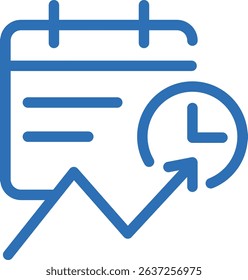 Schedule Forecast Icon – Vector Line Symbol for AI Calendar Prediction