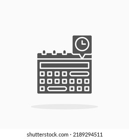 Schedule glyph icon. Can be used for digital product, presentation, print design and more.
