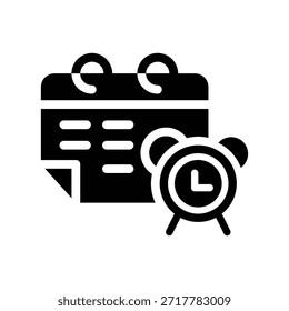 schedule glyph icon illustration vector graphic. Simple element illustration vector graphic, suitable for app, websites, and presentations isolated on white background