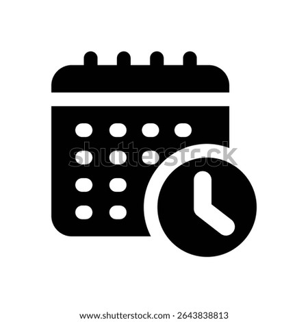 schedule glyph icon. Strong and solid vector icon for websites, mobile interfaces, presentations, and visual branding. High quality and easy to edit.