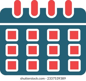 Schedule Glyph Two Color Icon For Personal And Commercial Use.
