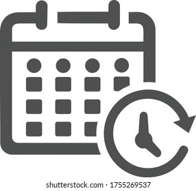 Icono de programación gris, diseño de calendario, fecha límite