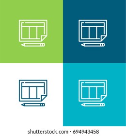 Schedule green and blue material color minimal icon or logo design