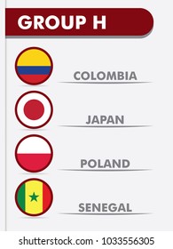 Schedule group matches with vector flag illustrations of each country.