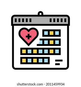 schedule homecare service color icon vector. schedule homecare service sign. isolated symbol illustration