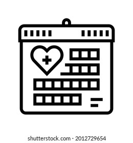 schedule homecare service line icon vector. schedule homecare service sign. isolated contour symbol black illustration