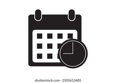 Schedule, hotel booking, meeting time icon design vector template illustration on transparent background