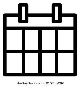 Schedule Icon With Black Outline Style