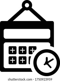 Schedule icon, Calendar, black vector graphics
