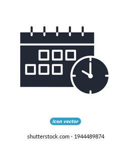schedule icon. clock time and calendar symbol template for graphic and web design collection logo vector illustration