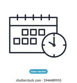 schedule icon. clock time and calendar symbol template for graphic and web design collection logo vector illustration