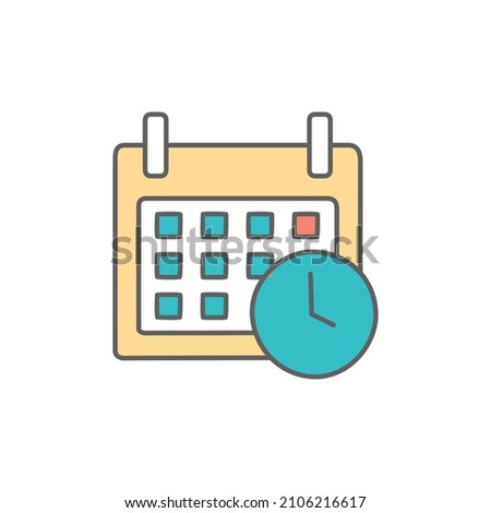 Schedule Icon in color icon, isolated on white background 