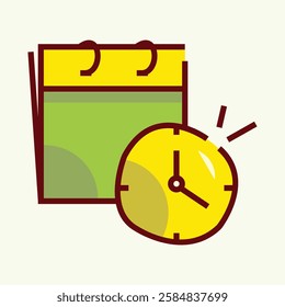 Schedule Icon Design in Color Style