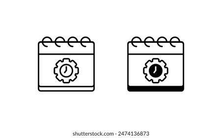 Schedule icon design with white background stock illustration