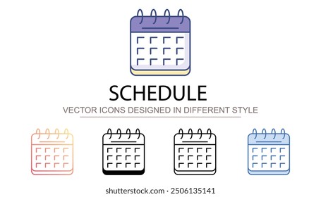 Schedule icon design with white background stock illustration