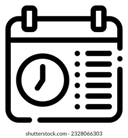 Schedule Icon. Digital marketing concept. Outline icon