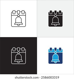 Schedule icon. Event organizer icons. Plan maker sign. Symbol of date, agenda, document, note, report paper, design in thin line.