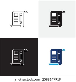 Schedule icon. Event organizer icons. Plan maker sign. Symbol of date, agenda, document, note, report paper, design in thin line.