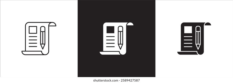 Schedule icon. Event organizer icons. Plan maker sign. Symbol of date, agenda, document, note, report paper, design in thin line.