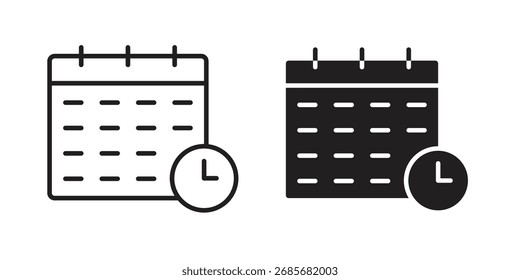 Ícone de agenda logotipo preto e branco plano